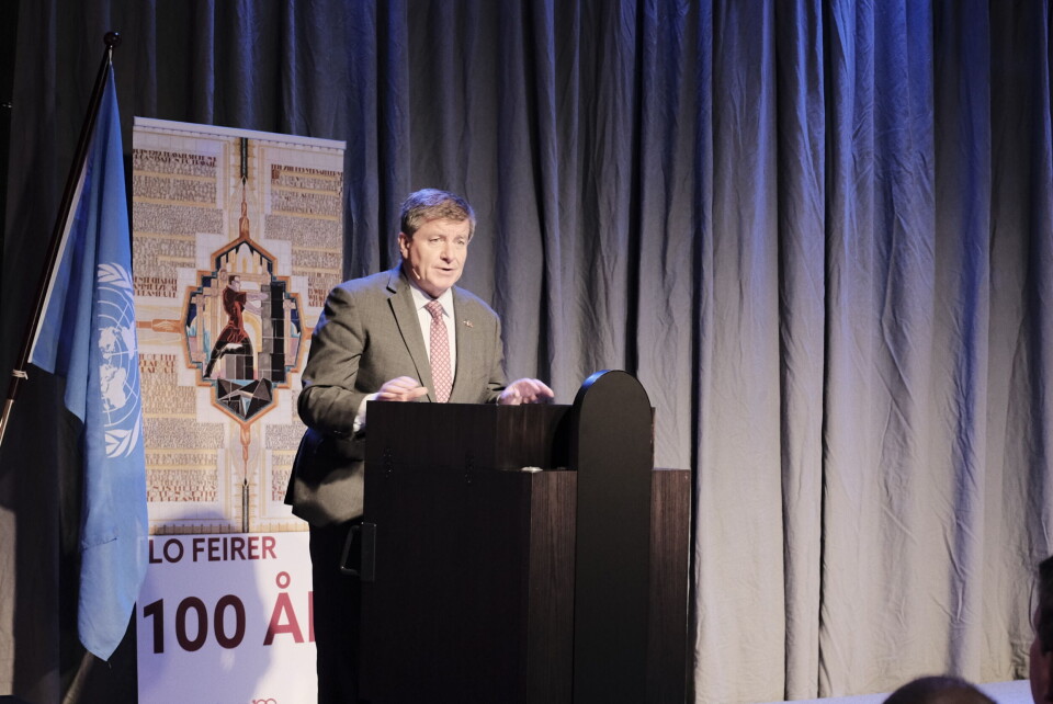 Guy et eller annet, generaldirektør i ILO under markeringen på Nobels Fredssenter i Oslo. Foto: Marcus Tveit Karkash