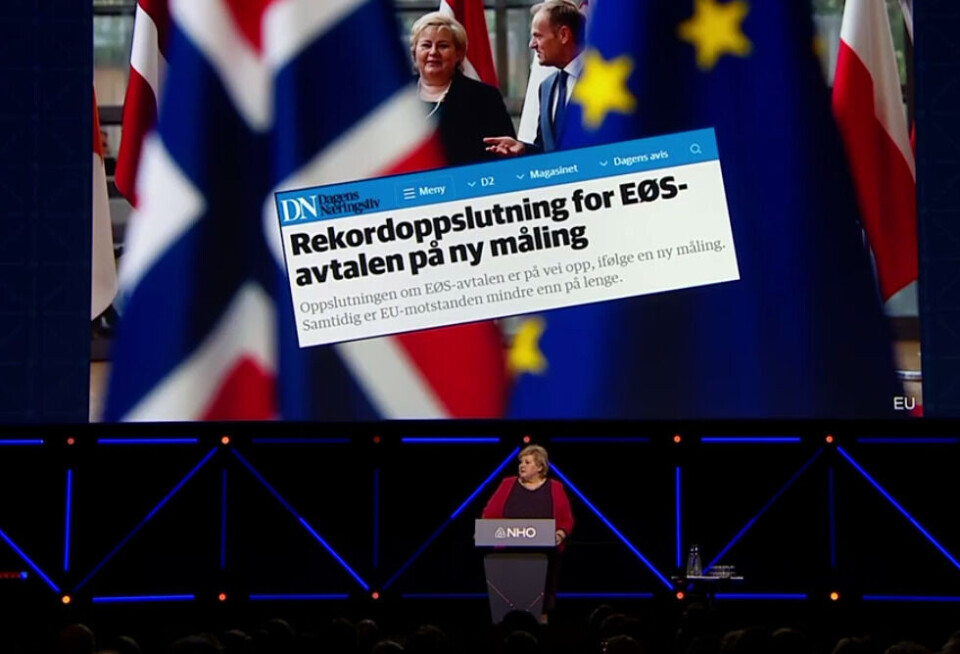 Statsminister Erna Solberg under NHO sin årskonferanse 2019