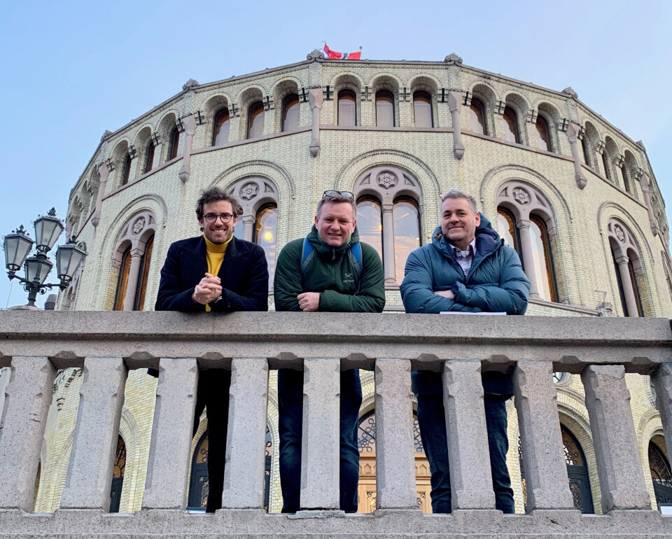 Thomas Burmester Kleppe fra Fagforbundet, Eirik Erstad fra Fellesorganisasjonen (FO) og Bård Henning Midtbøen fra Parat. Foto: Stendi.