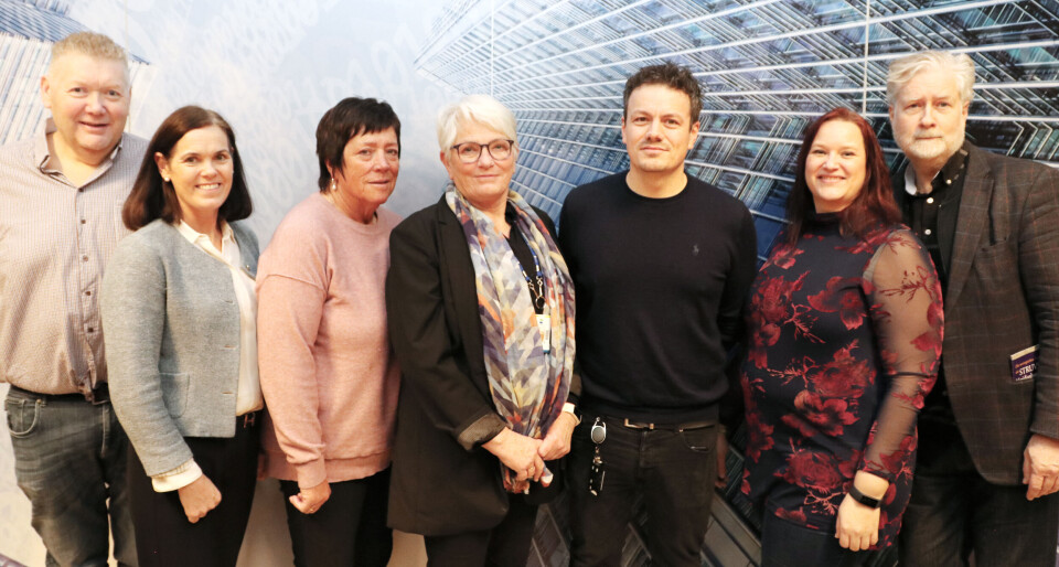 F.v: John-Inge Nerland, Marianne Hårtveit, Anne Lise Olsen, Gro Bakke, Morten Greni, Ragnhild Negård og Thore Helland. Foto: Vetle Daler