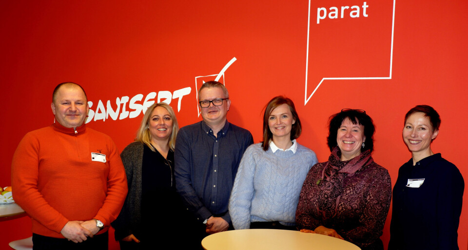 Parats likestillings- og diskrimineringsutvalg. Foto: Arve Sigmundstad Fra venstre Arvydas Dragonas, Unn Kristin Olsen, Ronny Kjønsø, Stine Bø, Anneli Nyberg og Sara Nustad Mauland