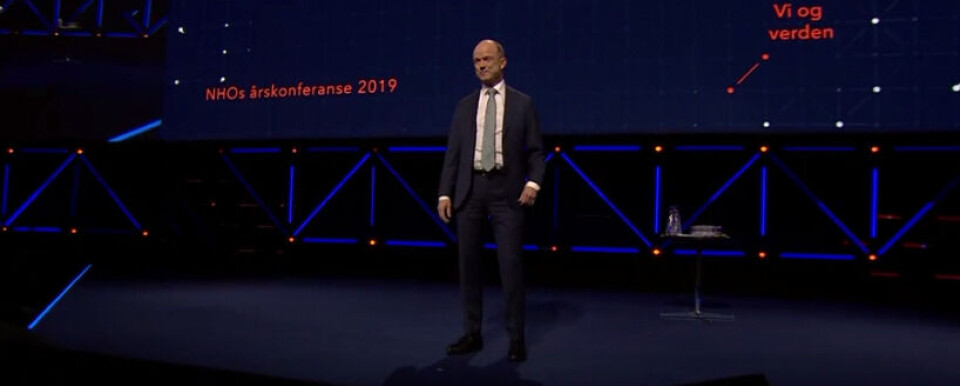 Direktør i NHO, Ole Erik Almlid, under NHO sin årskonferanse 2019