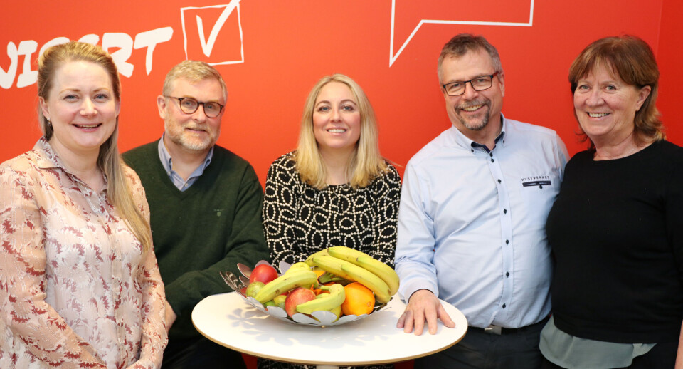 F.v.: Victoria Rynning (Parat), Odd Jenvin-Steinsvåg (Parat), Unn Kristin Olsen (Parat), Thor Messel (Kystverket), Turid Spicer (Kystverket). Foto: Vetle Daler