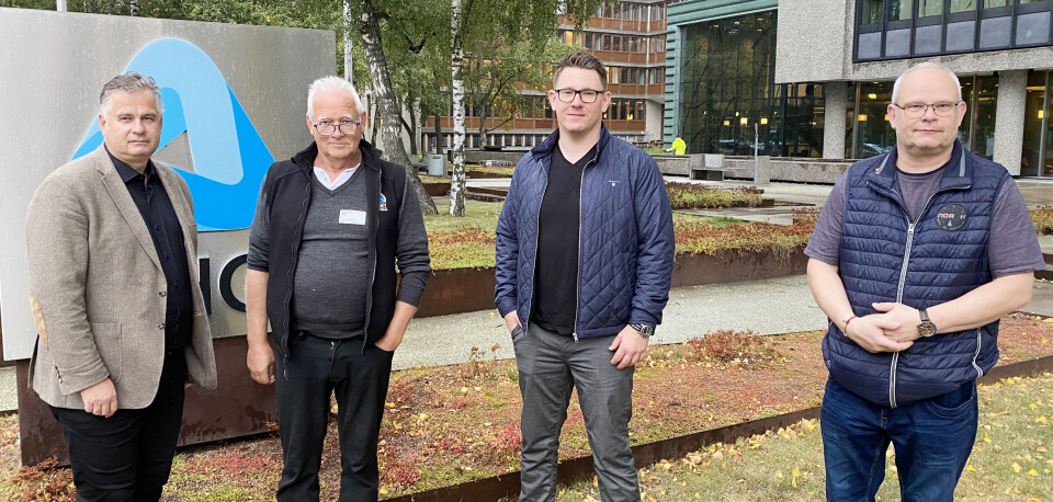 Parats forhandlingsdelegasjon, f.v. Kjell Morten Aune, Thomas Lilloe, Preben Espeland og Jo Hoel. Foto: Vetle Daler