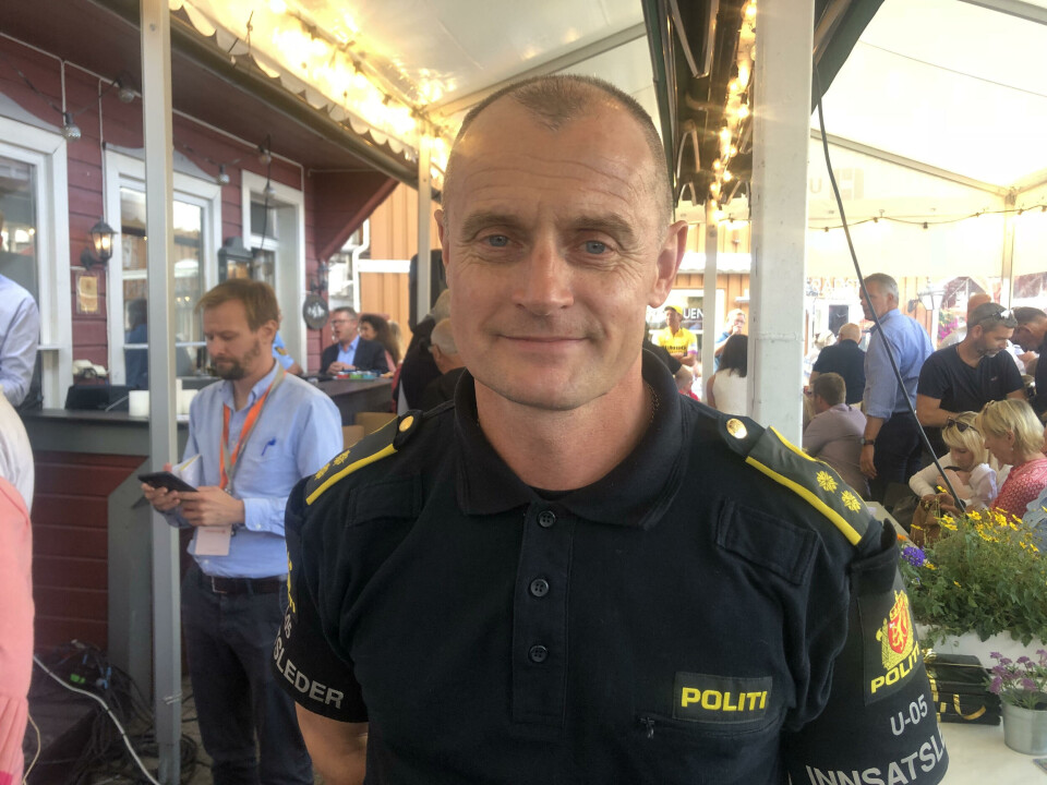 Søker permisjon fra politiet. Innsatsleder Arne Guddal, under Arendalsuka 2019. Foto: Arve Sigmundstad