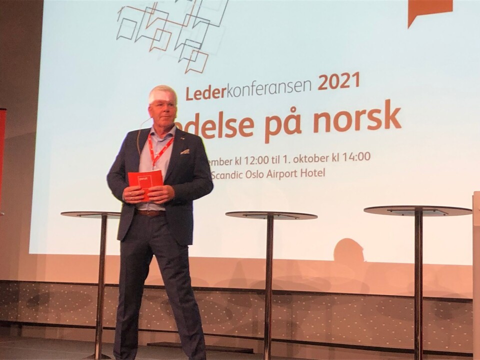Forbundsleder Frank Gran på lederkonferansen 2021