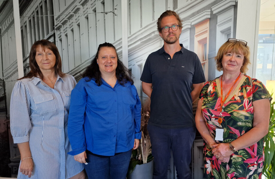 Organisasjonsstruktur-utvalget: Fra venstre: Agathe Osland Hellesen, Hilde Margrete Bjørklund (leder), Hajo Schmidt-Horix og Anneli Nyberg. Foto: Trygve Bergsland.