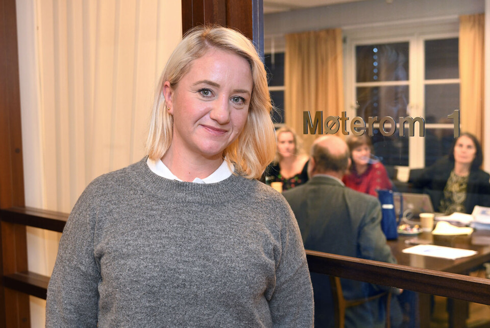 Bodil Røkke takker medlemmene som har stått i streik og tatt belastningen. Foto: Siv M. Bjelland/Delta.