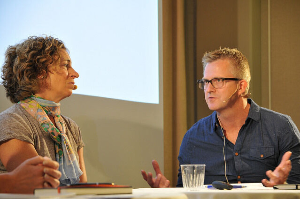 Statssekretær Christl Kvam (H) i debatt med YS-leder Hans-Erik Skjæggerud under Arendalsuka 2017. Foto: Innovation Norway / Flickr