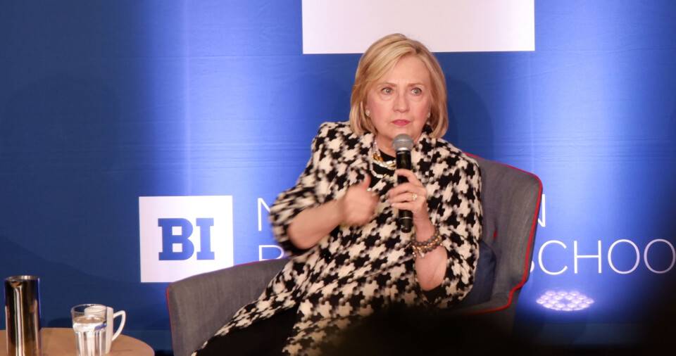 Tidligere utenriksminister i USA, Hillary Clinton på besøk i Oslo. Foto: Arve Sigmundstad