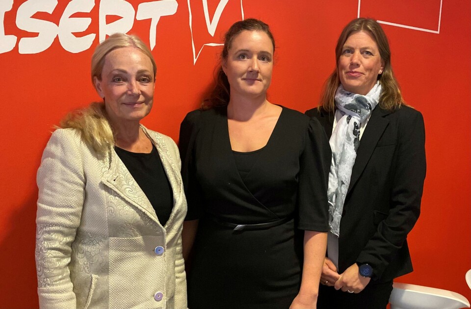 Parats forhandlingsutvalg, f.v Nina Ivarsen, Katrine Andersen Roald og Lin Beate Karsten, er klare for forhandlinger med NHO Foto: Lill J. Fiscjer/Parat