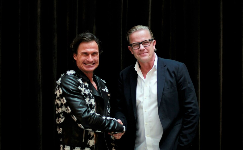 Petter Stordalen og konsernsjef Magnus Wikener i Vinggruppen i Norden. Foto: Ving