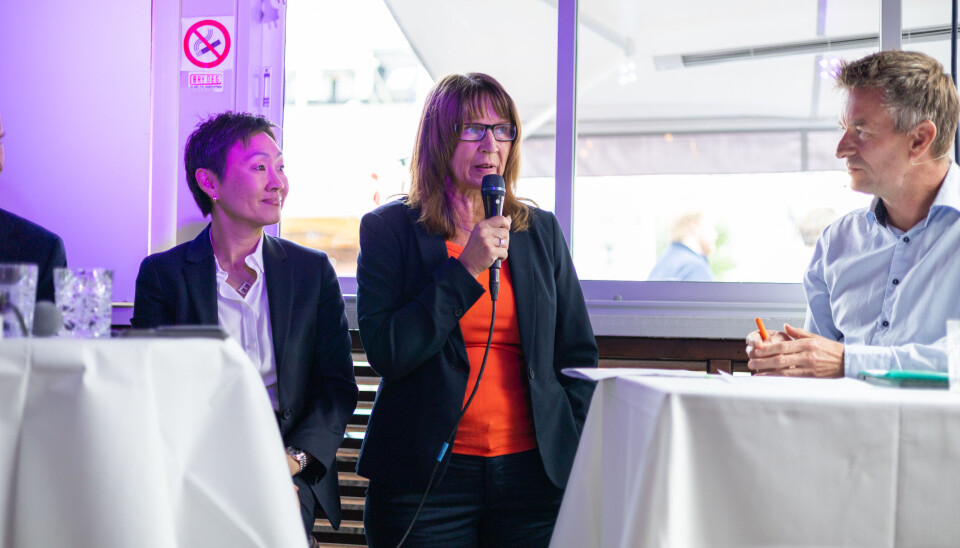 Parat Nav-leder Agathe Osland Hellesen oppfordret til mer samarbeid på tvers av etatene. Parat Nav-leder Agathe Osland Hellesen under arrangement om økonomisk kriminalitet på Arendalsuka.