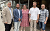 Mekling på anleggsoverenskomsten. F.v.: Kjell Morten Aune fra Parat; Kenneth Rasmussen fra Arne Olav Lund; Benedicte Søderlund fra Parat; Erik Ellingsen fra Larvikitt-blokka og Robin Grande fra Letnes Industri. Akersgata, Oslo 26.06.26